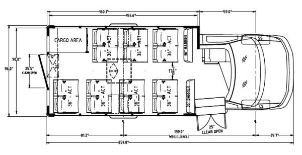 Floor Plan Act Seats and Cargo